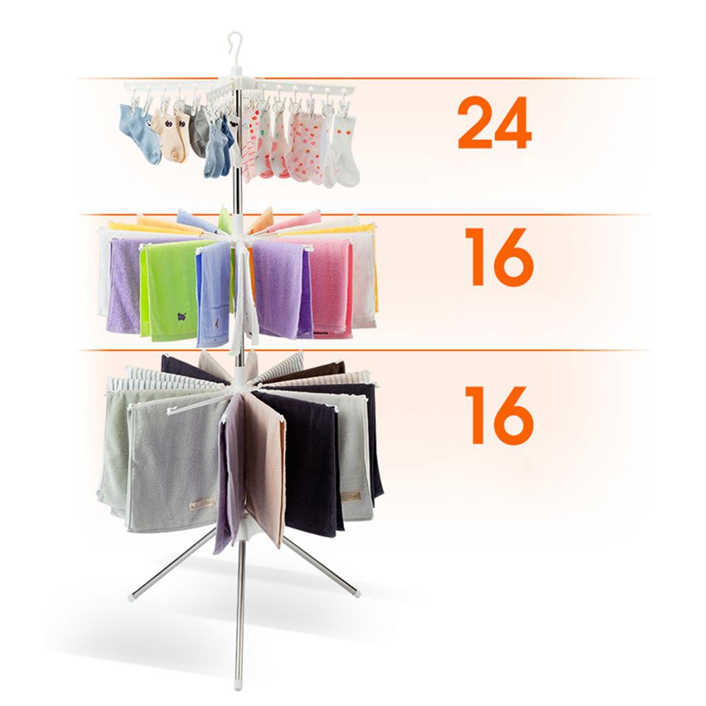 Baby Clothing Rack - 3-stufiger faltbarer Wäscheständer aus Edelstahl, freistehender