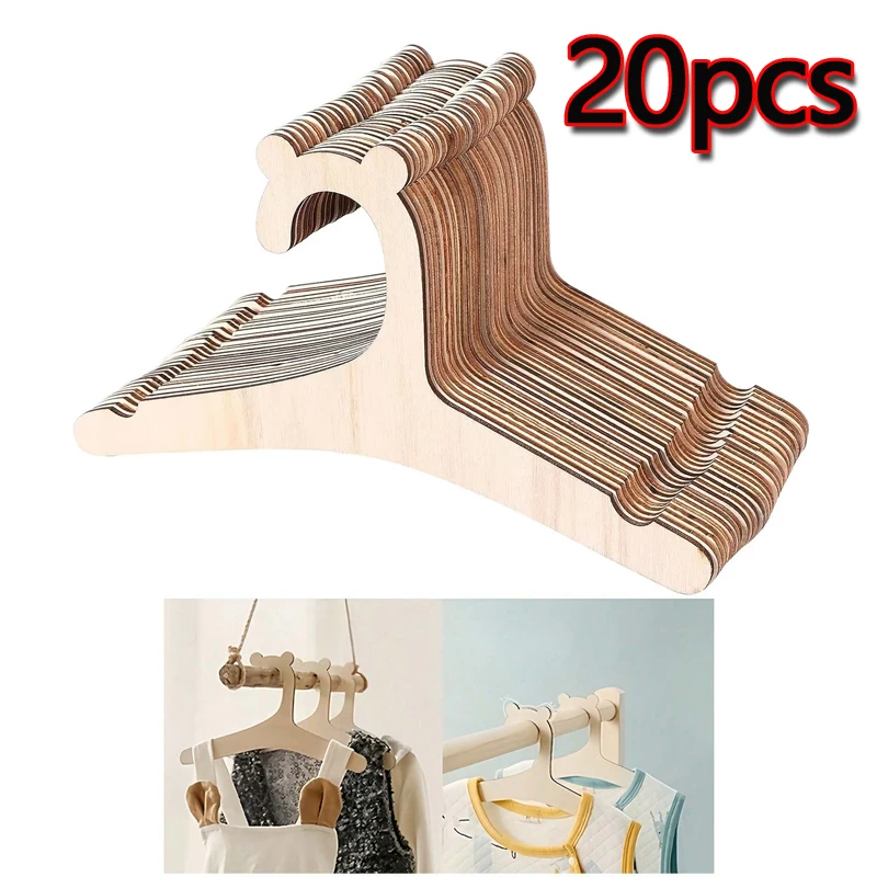 Baby Clothing Rack - yes5/10/20/50 Stück Baby-Kleiderständer, niedlicher Bär, Holz-Kleiderbügel