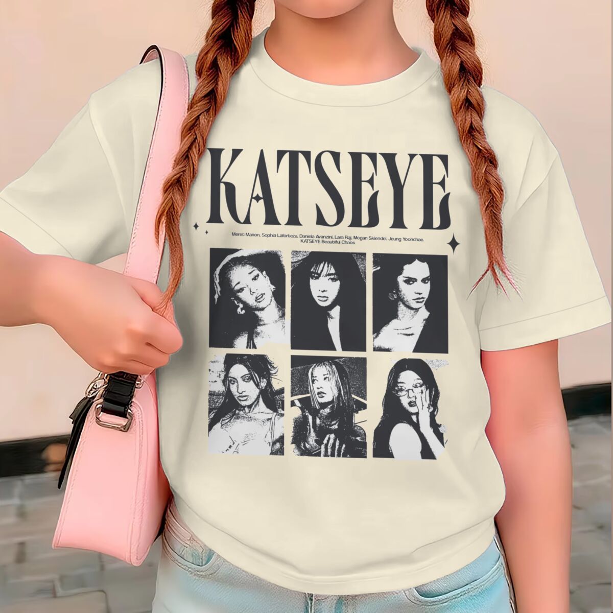 Baby Q Clothing - KATSEYE Print Sommer-Tops für Mädchen, Y2K-Vintage-Stil,