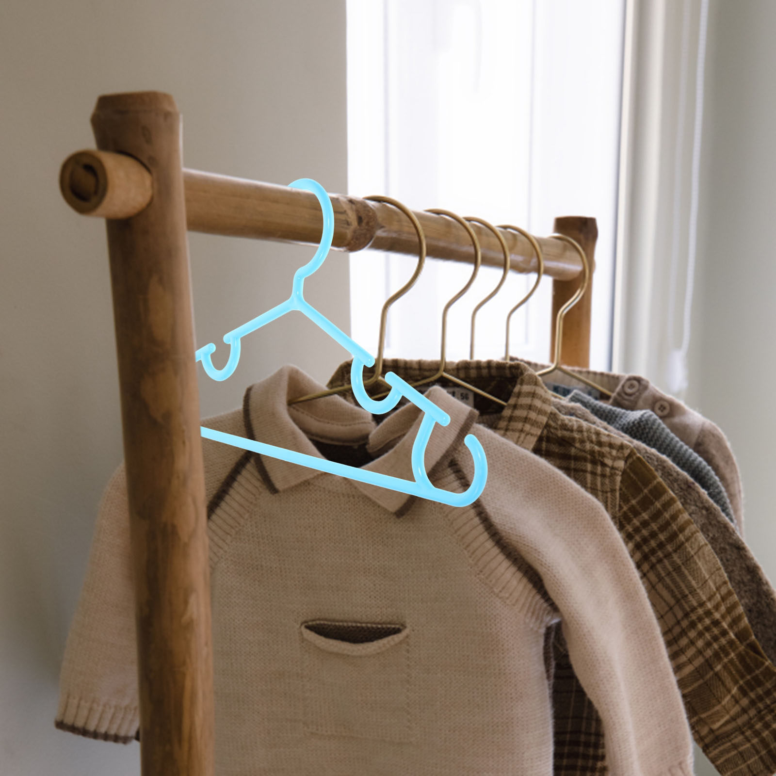 Baby Clothing Rack - 10 Stück rutschfeste Kunststoff-Kleiderbügel für Babys,