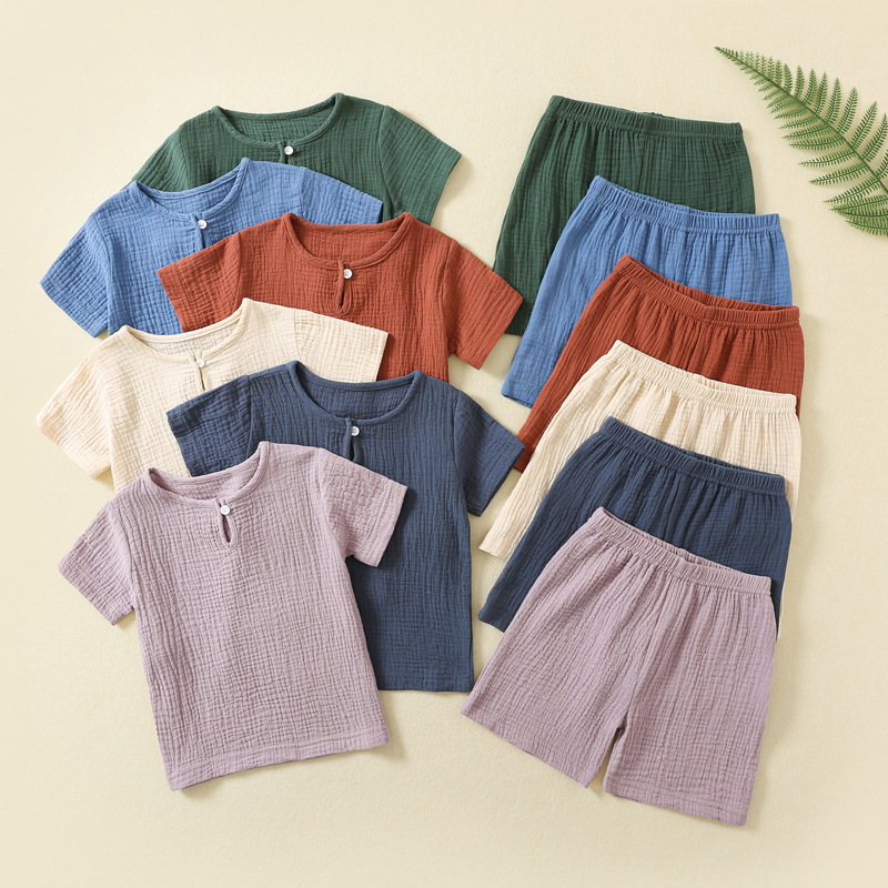 Baby Clothing Factory Shop - 100% Baumwoll-Musselin Baby Sommer 2-teiliges Set