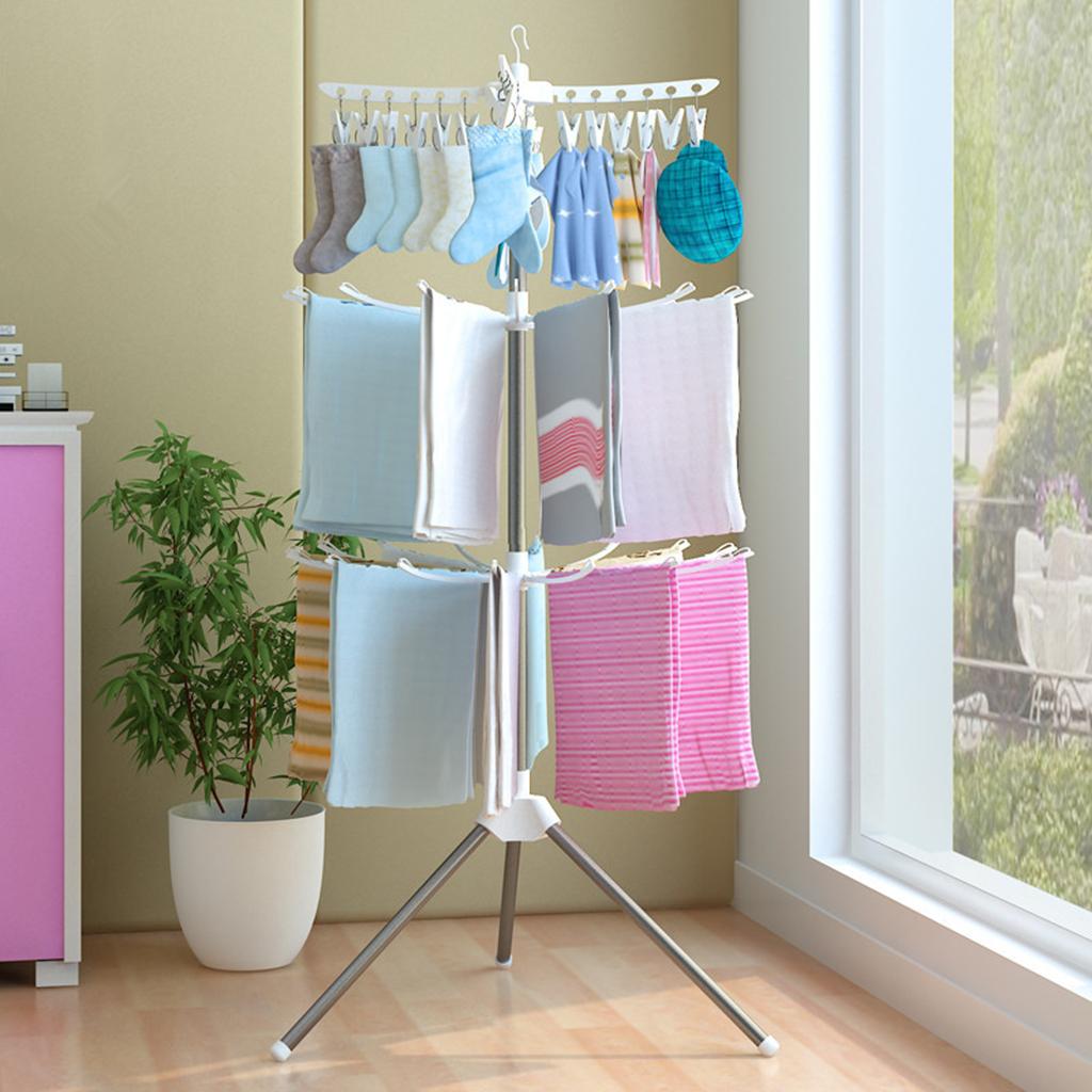 3-stufiger faltbarer Wäschestä – Baby Clothing Rack Bewertung und Preis